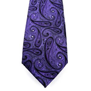 Chaps Purple Paisley Tie 100% Silk Dress Designer Ralph Lauren Gift New MSRP $38